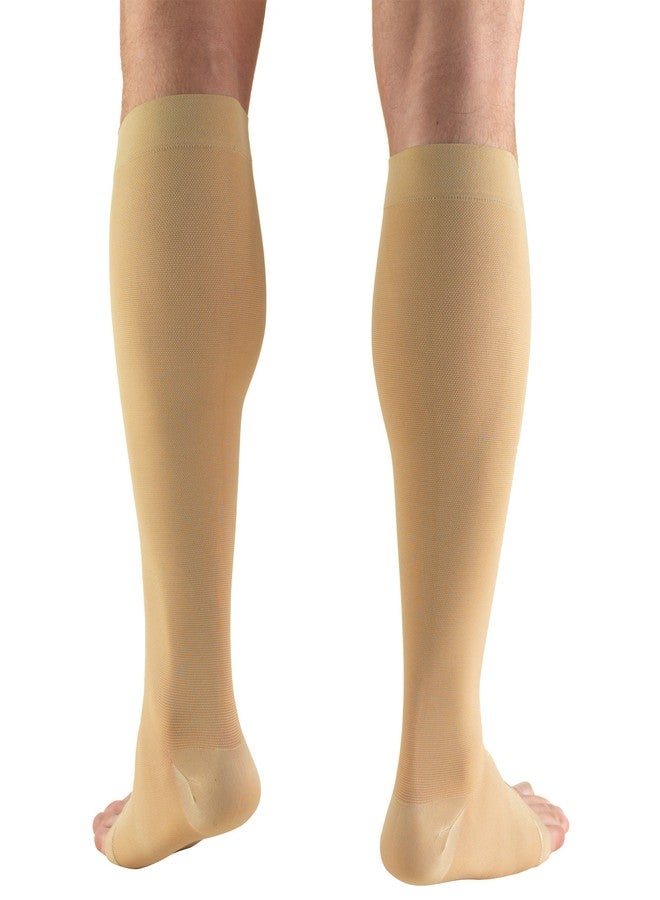 Truform 20-30 Mmhg Compression Stocking for Men & Women, Knee High Length, Open Toe, Beige, Large - Image 2